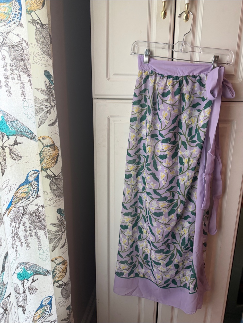 Lilac Floral Tie-Waist Sarong
